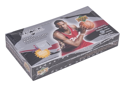 2003-04 Upper Deck Black Diamond Basketball Factory Sealed Unopened Hobby Box (24 Packs) – Possible LeBron James Rookie Cards! 